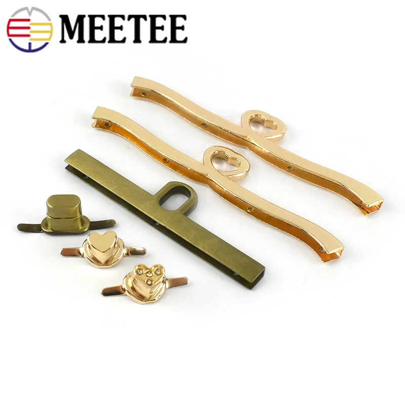2/5Pcs Meetee Metal Bag Purse Frame Buckles Wallet Handbag Part Decoration Lock Clip Clasp Closure Hook DIY Hardware Accessories |