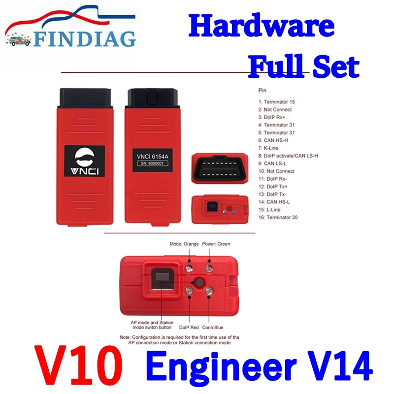 2023 VNCI 6154A 9,10 Поддержка CAN FD и протокола DoIP оригинальная крышка драйвера SVCI 6154 VAS6154 DOIP все модели и функции