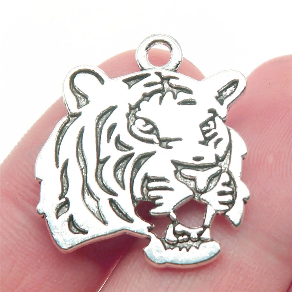 

5Pcs 27X24mm Antique Silver Color Roaring Tiger Head Charms Pendant Jewelry Making DIY Jewelry for Bracelet Necklace Accessories
