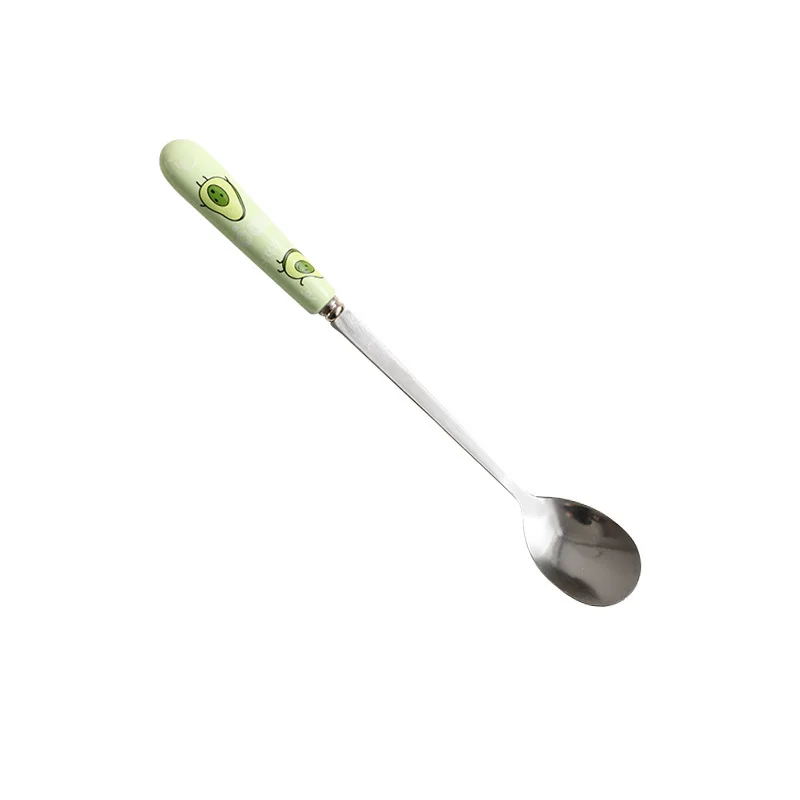 

Cartoon Stainless Tea Scoop Steel Cute Fruit Dessert Spoon Candy Tea Spoon Drink Tableware Lyzeczka Kitchen Supplies