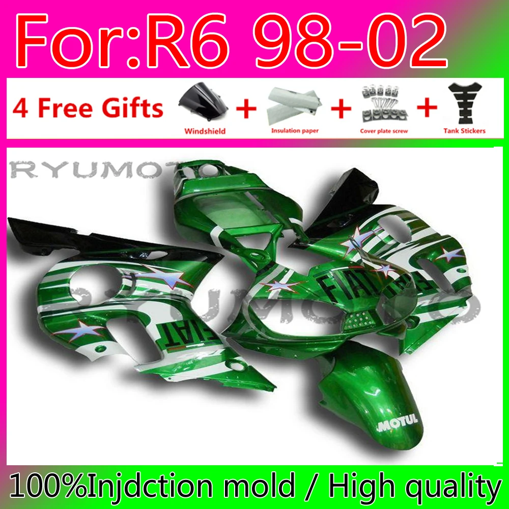 

Motorcycle Injection whole ABS Fairing Bodywork For Yamaha YZF R6 1999 2000 2001 2002 Fairings green