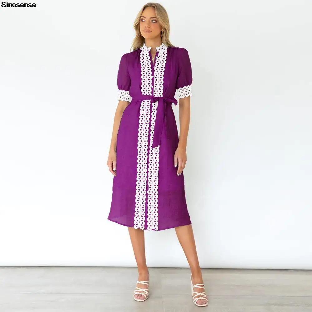 

Женское Повседневное платье миди, привлекательное облегающее платье с вышивкой и коротким рукавом, элегантное Деловое платье для работы и ...