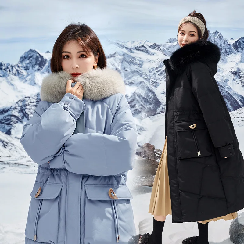 2022 New Fashion Warm  Women Down Jacket Women Commute Overcoat Winter Fur Collar Women Down Jacket enlarge