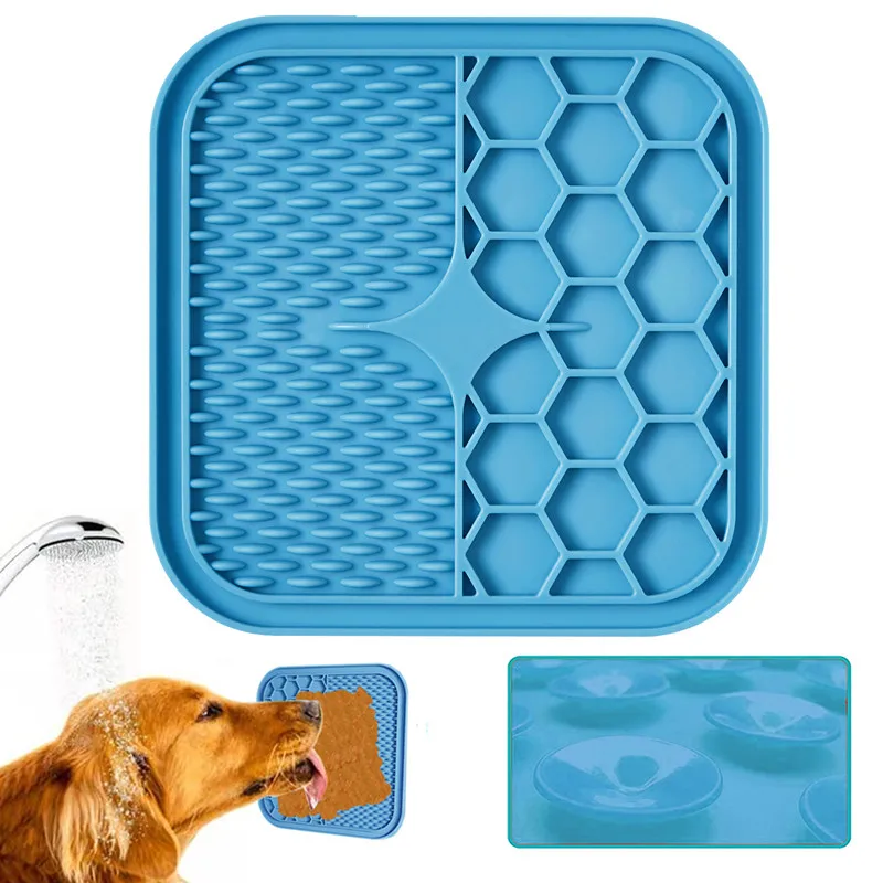 

Pet Licking Mat For Dogs Cats Slow Food Bowls With Suction Cup Feeding Food Silicone Lick Pad Dog Slow Feeders Treat Dispensing