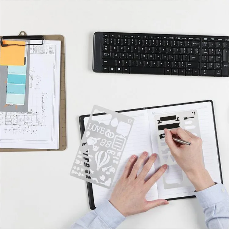 Набор трафаретов для ежедневника пластиковый планировщик планер дневник альбом