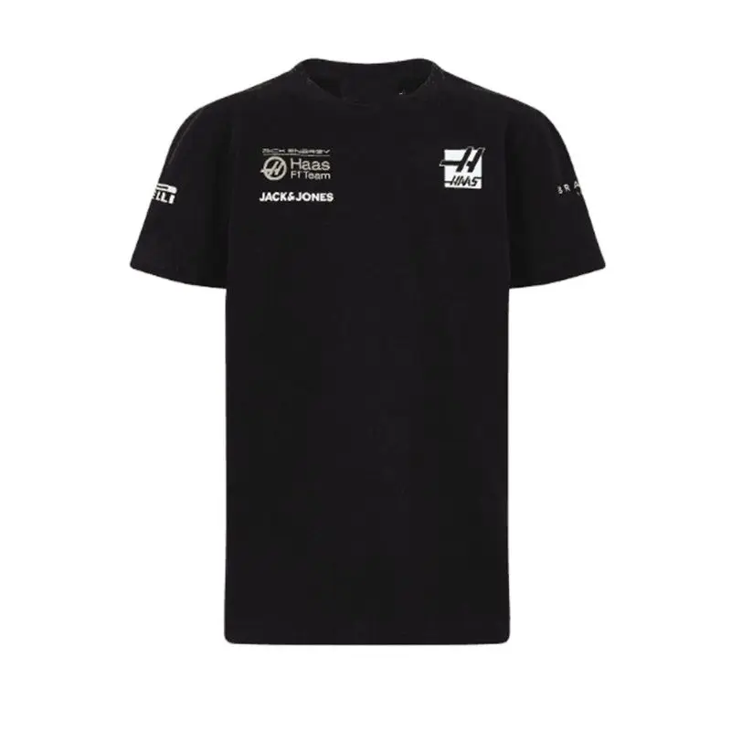 

2023 Summer New F1 Haas Team Casual Sports Plus Size Breathable Crewneck Short Sleeve Outdoor Extreme Sports T-Shirt