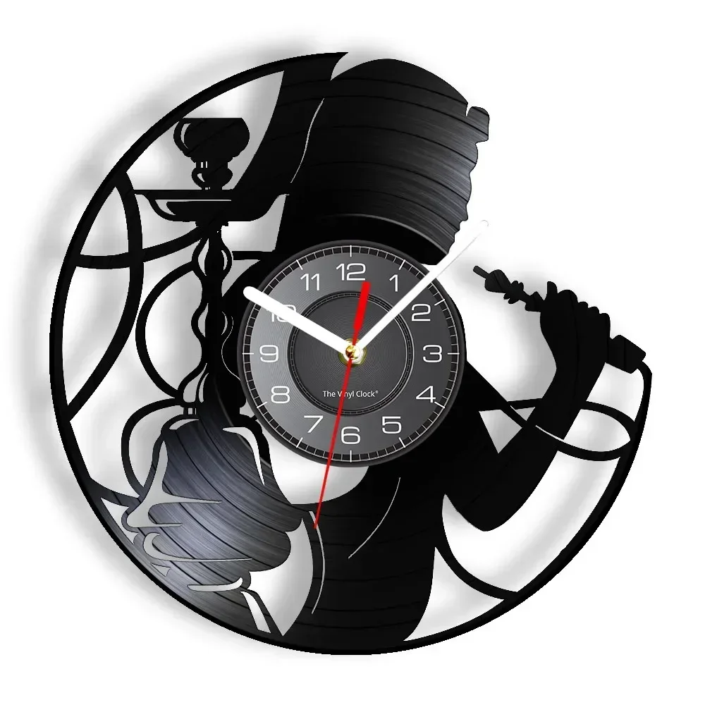 Настенные часы с виниловой пластиной для кальяна художественное искусство на