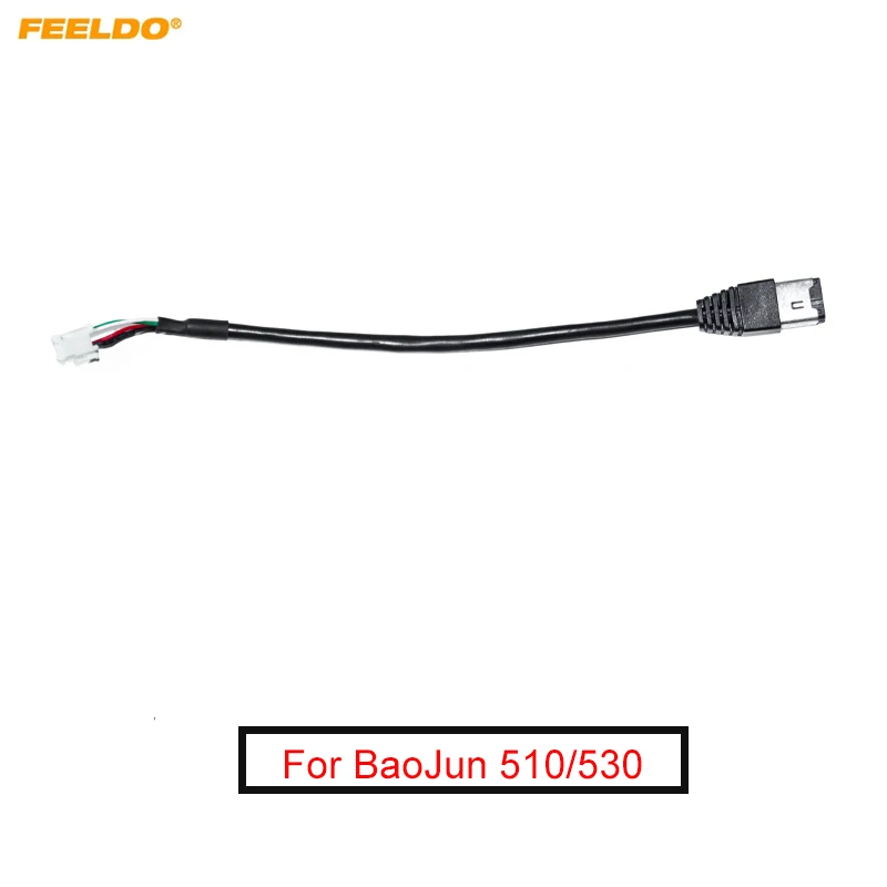 

Автомобильный аудио оригинальный разъем FEELDO 4P вход медиа-кабель для передачи данных Автомобильный AUX адаптер для BaoJun 560/730 AUX Кабельный адапт...
