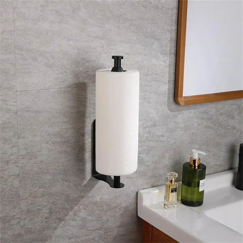 Holder Tissue Towel Rack Toilet Roll Stand Kitchen Roll Paper Accessories Toilet Holder Adhesive Screw Bathroom