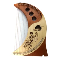 19 string lyre harplyakinwooden lyre harpwood the moon harps with tuning wrenchfor beginnersmusic loverskidsetc