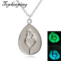 luminous pendant glowing necklaces white mothers love heart shape pendant jewelry