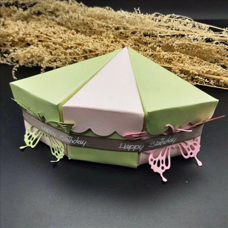 Triangular Cake Candy Box Craft Metal Cutting Dies Stencils For DIY Scrapbooking Decorative Embossing Handcraft Template