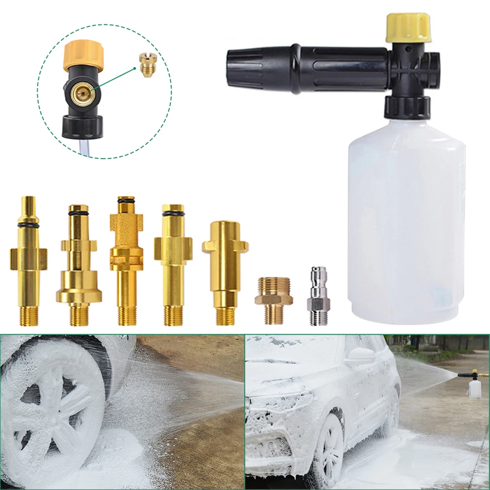 

180 Bar High-Pressure Car Wash Snow Foam Lance Cannon Sprayer Nozzle 0.6L Car Wash Cleaning Water Gun Foam Pot Car Maintenance
