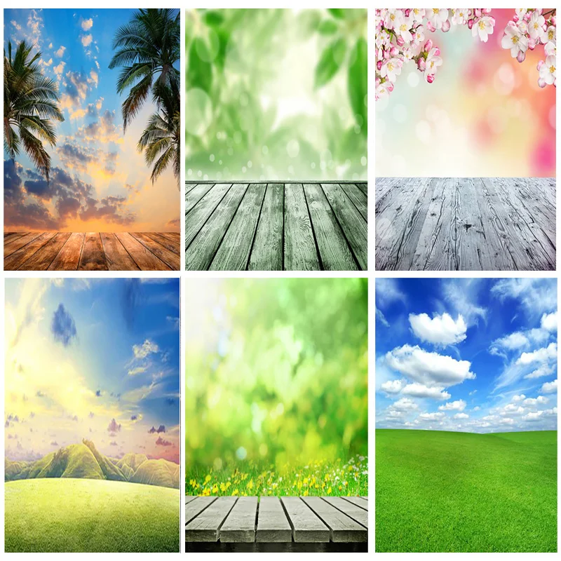 

Natural Scenery And Planks Photography Background Spring Landscape Travel Photo Backdrops Studio Props 22918 FJ-06