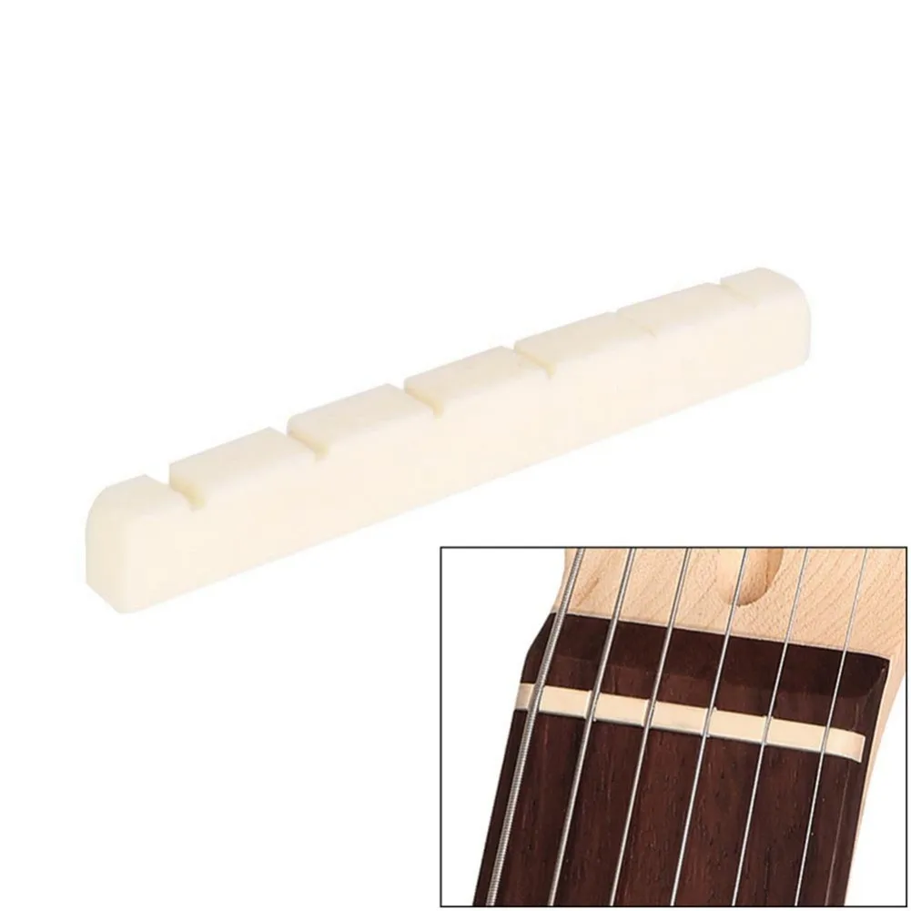 

Musical Instruments Bone Nut For Electric Guitar Bone Nut Saddle Guitar Parts 42MM Slotted Beef Bone Guitar String Pillow New