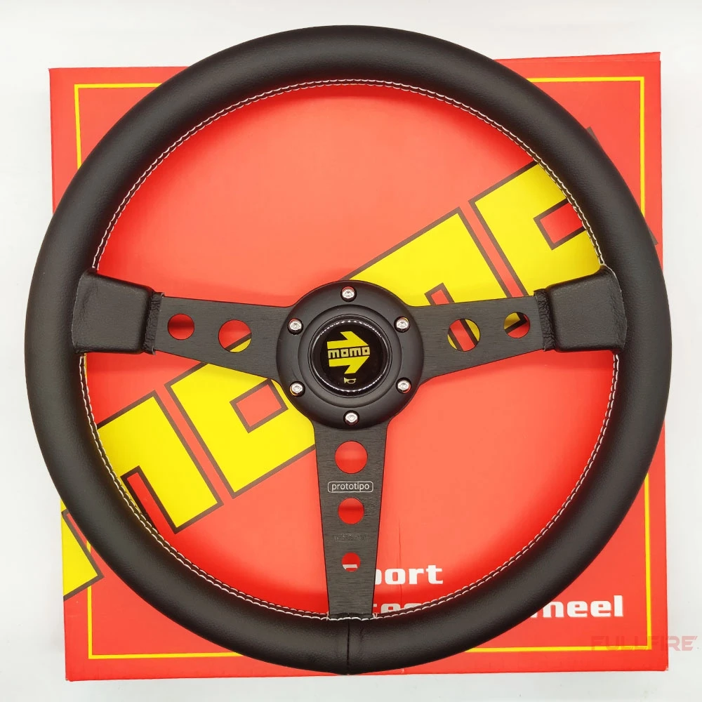 

momo steering wheel racing competitive fit flat leather steering wheel car steering wheel volante momo sport steering wheel