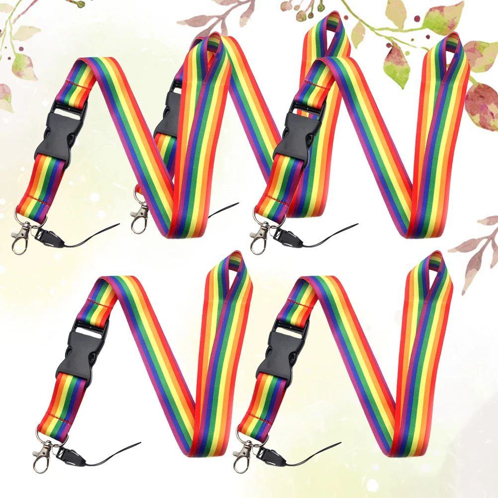 

5 шт. Радужный шейный ремешок, ремешок для рукоделия, шнурок, идентификационный значок, брелок для камеры, аксессуары, значки на шнурке
