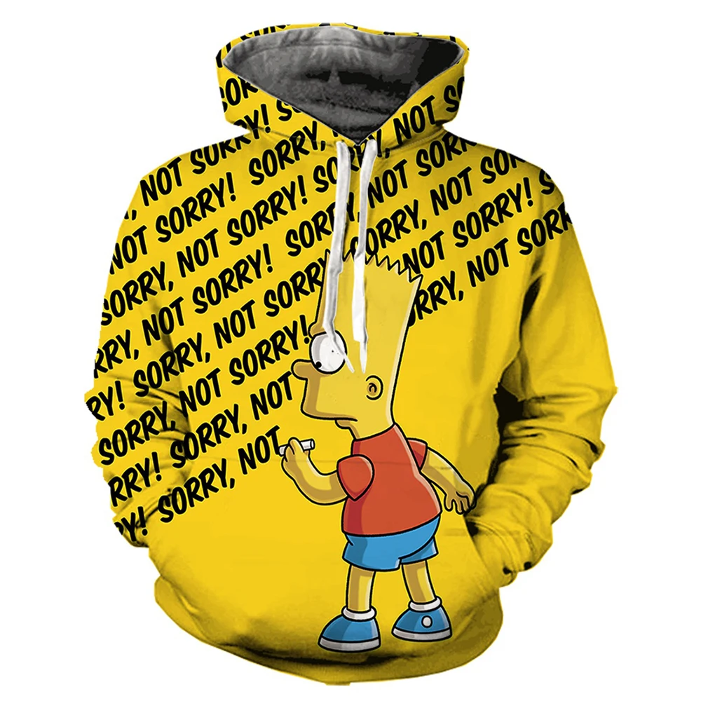 

Disney Simpsons Hoodies Cartoon Anime Simpson 3D Print Men Women Fashion Oversized Sweatshirts Hoodie Kids Pullovers Tracksuits