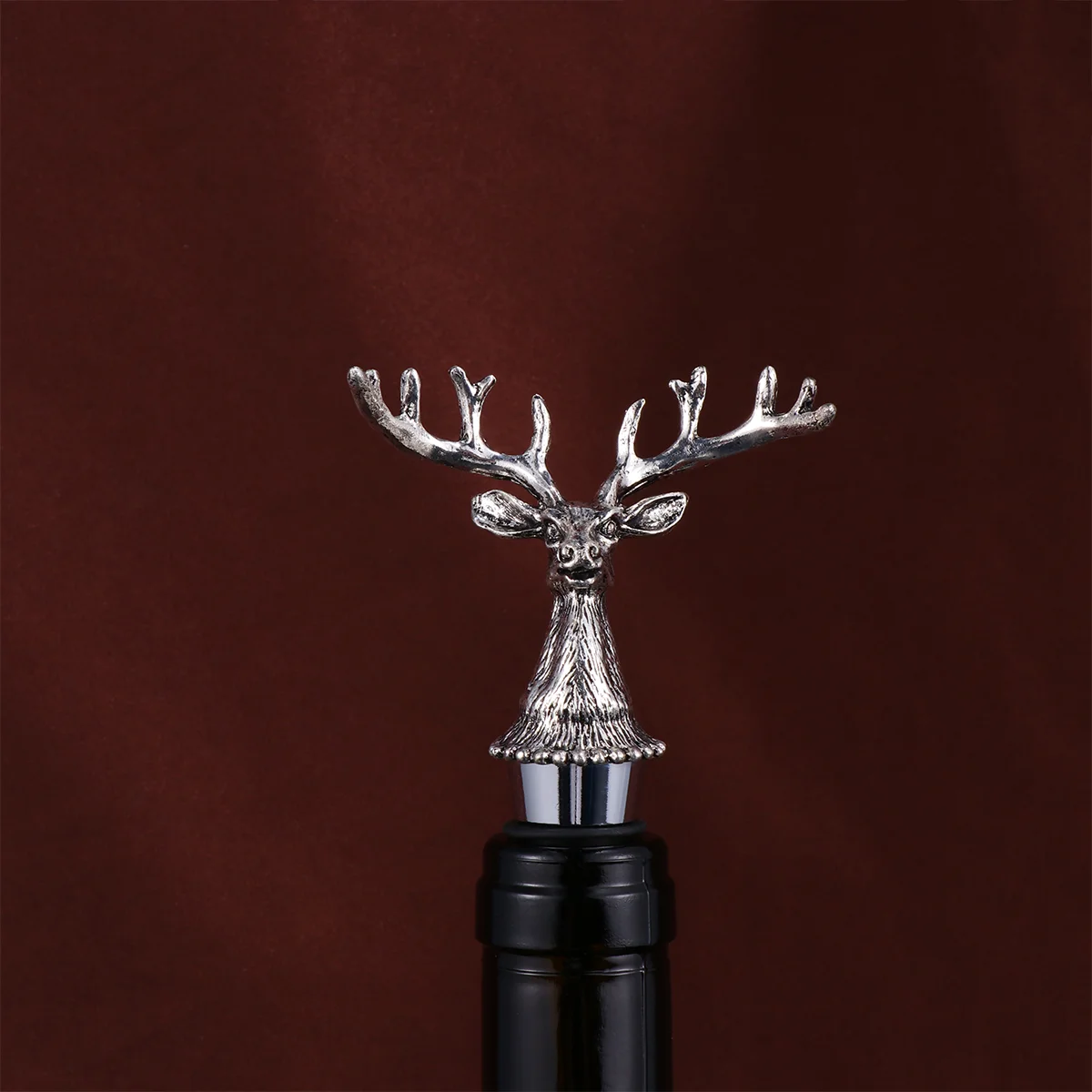 

Stopper Bottle Metal Animal Deer Head Stoppers Cork Pourer Elk Plug Rubber Fitting Spout Corks Reindeer Champagne Caps Antler