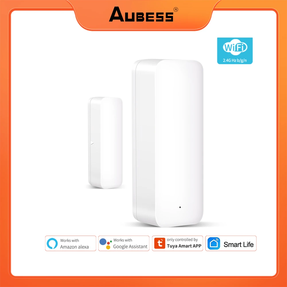 

Aubess Tuya Smart WIFI Door Magnetic Alarm Detector Door Window Independent Magnetic Sensor Compatible With Alexa Google Home