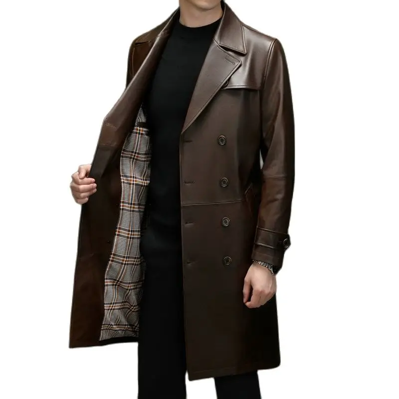 Тренчкот BATMO мужской длинный из натуральной коровьей кожи 2023