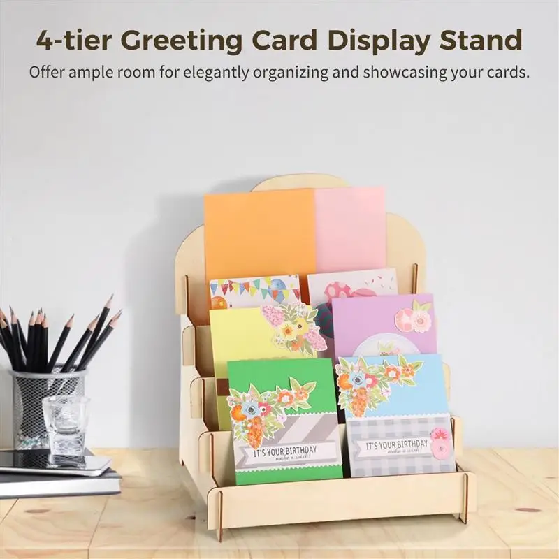 2 шт./компл. подставки для поздравительных открыток 4-уровневые деревянные