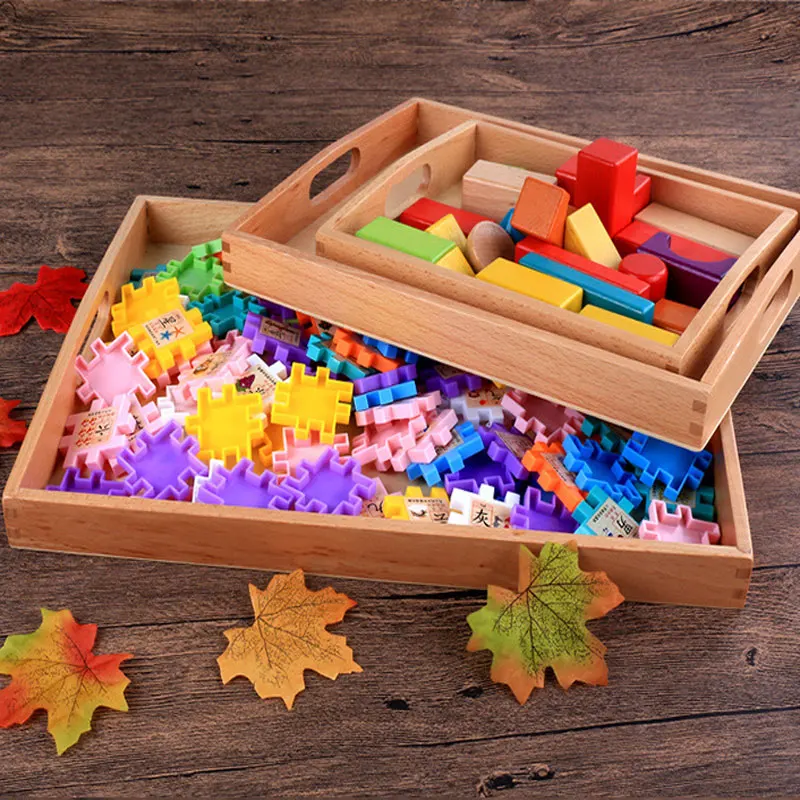 ถาดไม้ Montessori ของเล่น Montessori การศึกษาก่อนวัยเรียนของเล่นเด็กการเรียนรู้ Dienblad Hout B2166F