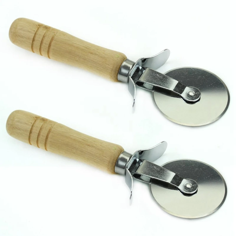 

2 шт., резак для теста, из нержавеющей стали, с деревянной ручкой