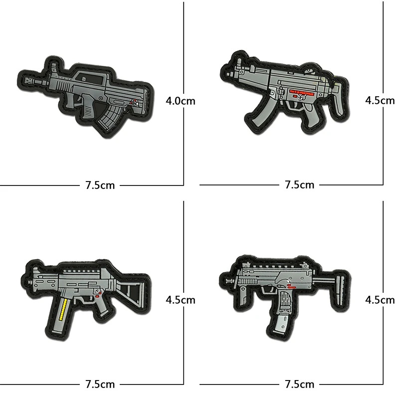 Фото ПВХ Gummi 3d Pistole Gewehr Ваффен ak47 вафель Kugel Airsoft Haken пластырь verschполотенце Abzeichen Kampf №3