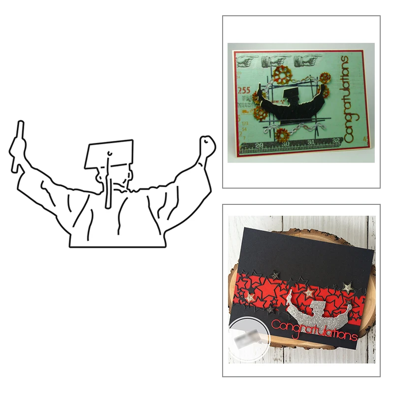 

Новинка 2021, выпускной студенческий халат, металлические Вырубные штампы для рукоделия, изготовление открыток, открыток из бумаги, скрапбук...