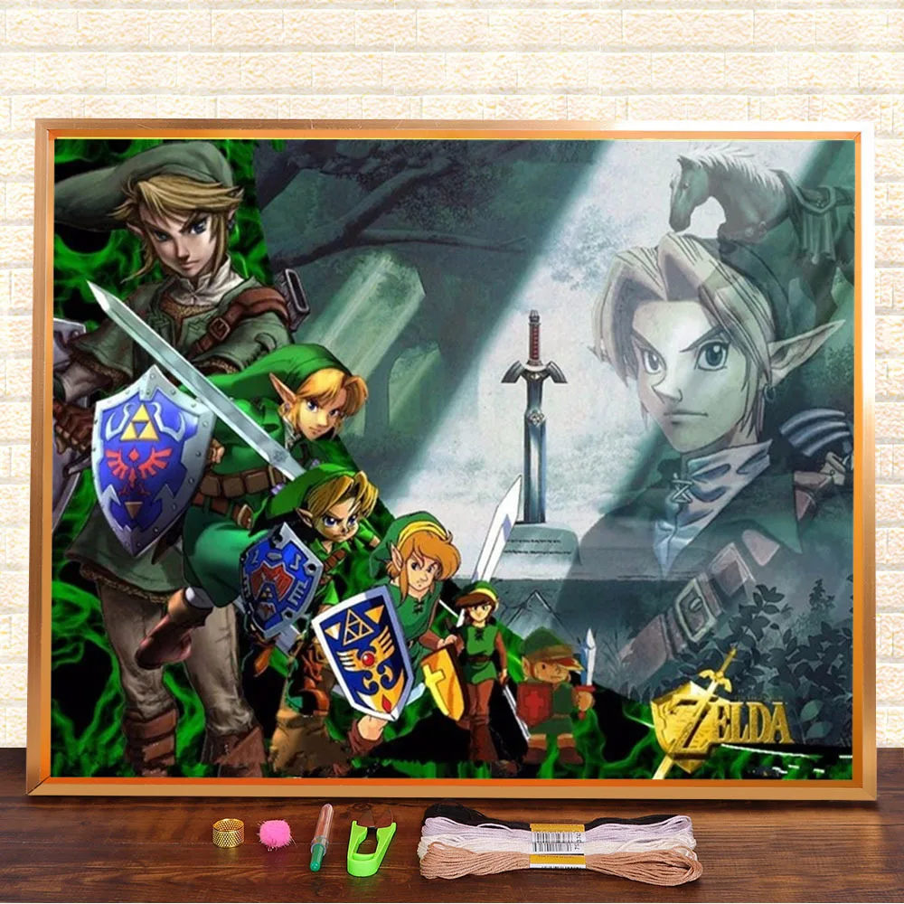 

Zelda Game Character Printed 11CT Cross-Stitch Embroidery Patterns DMC Threads Handicraft Needlework Sewing Painting Adults