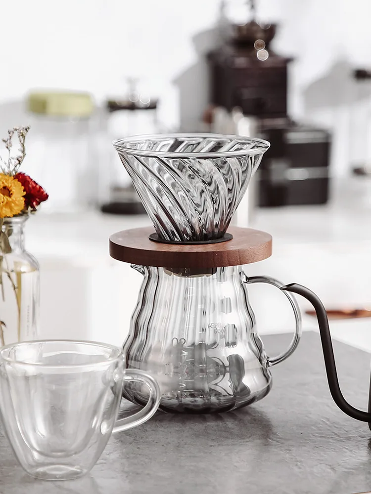 

Coffee maker glass sharing pot cold extraction cup coffee making filter drip cup bubble filter paper household coffee making set