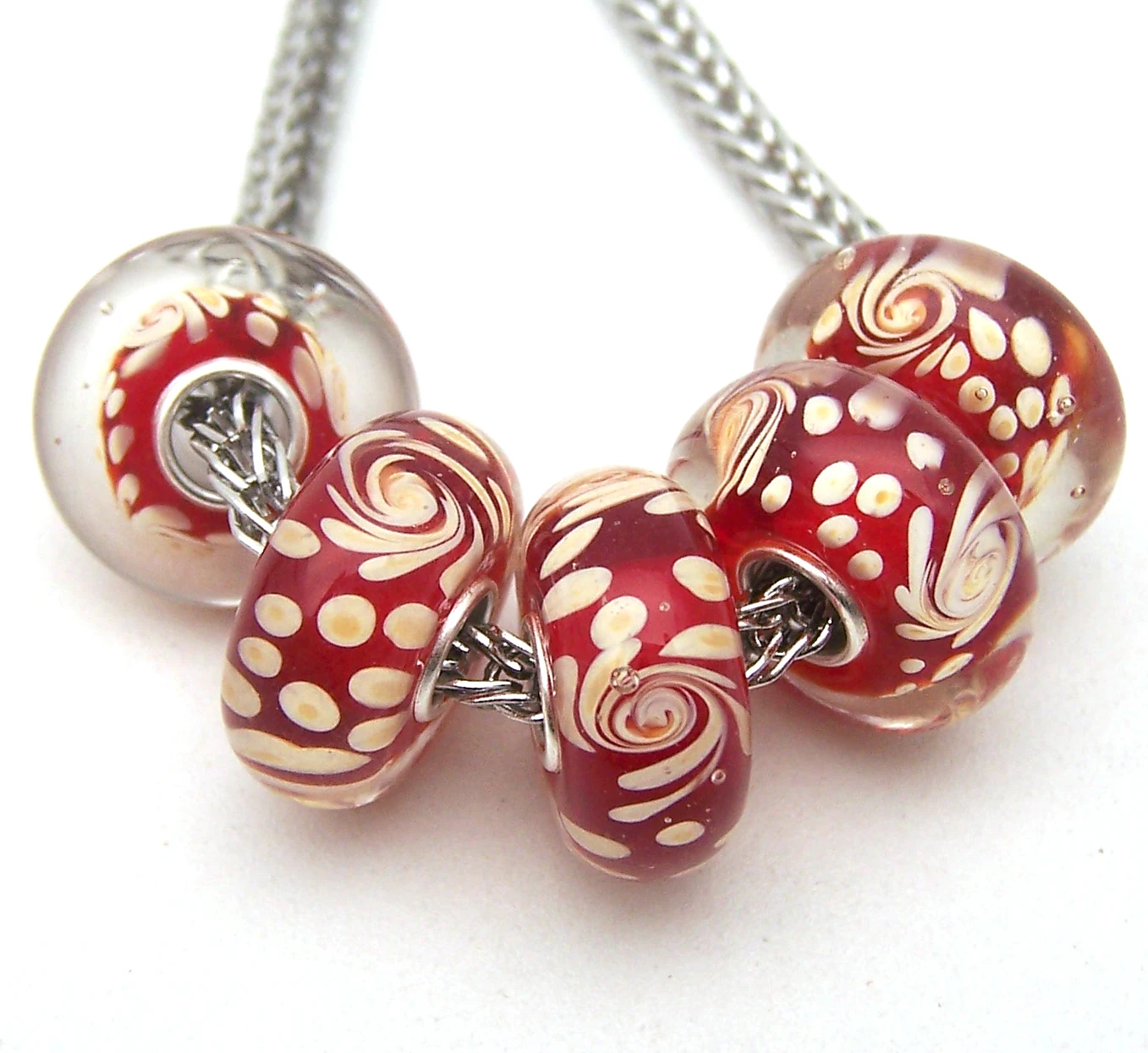 

YG1865 5X 100% Authenticity S925 Sterling Silver Beads Murano Glassbeads beads Fit European Charms Bracelet diy jewelry Lampwork