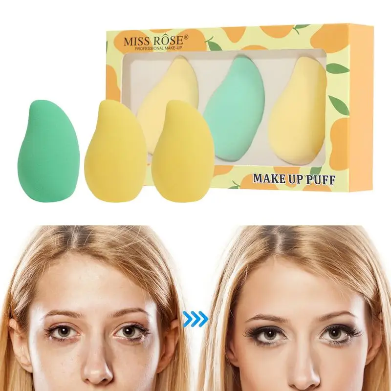 

Make Up Sponges For Face Set Of 3 Cosmetics Blending Sponges Portable Compact Blenders Foundation Blenders For Cheekbones