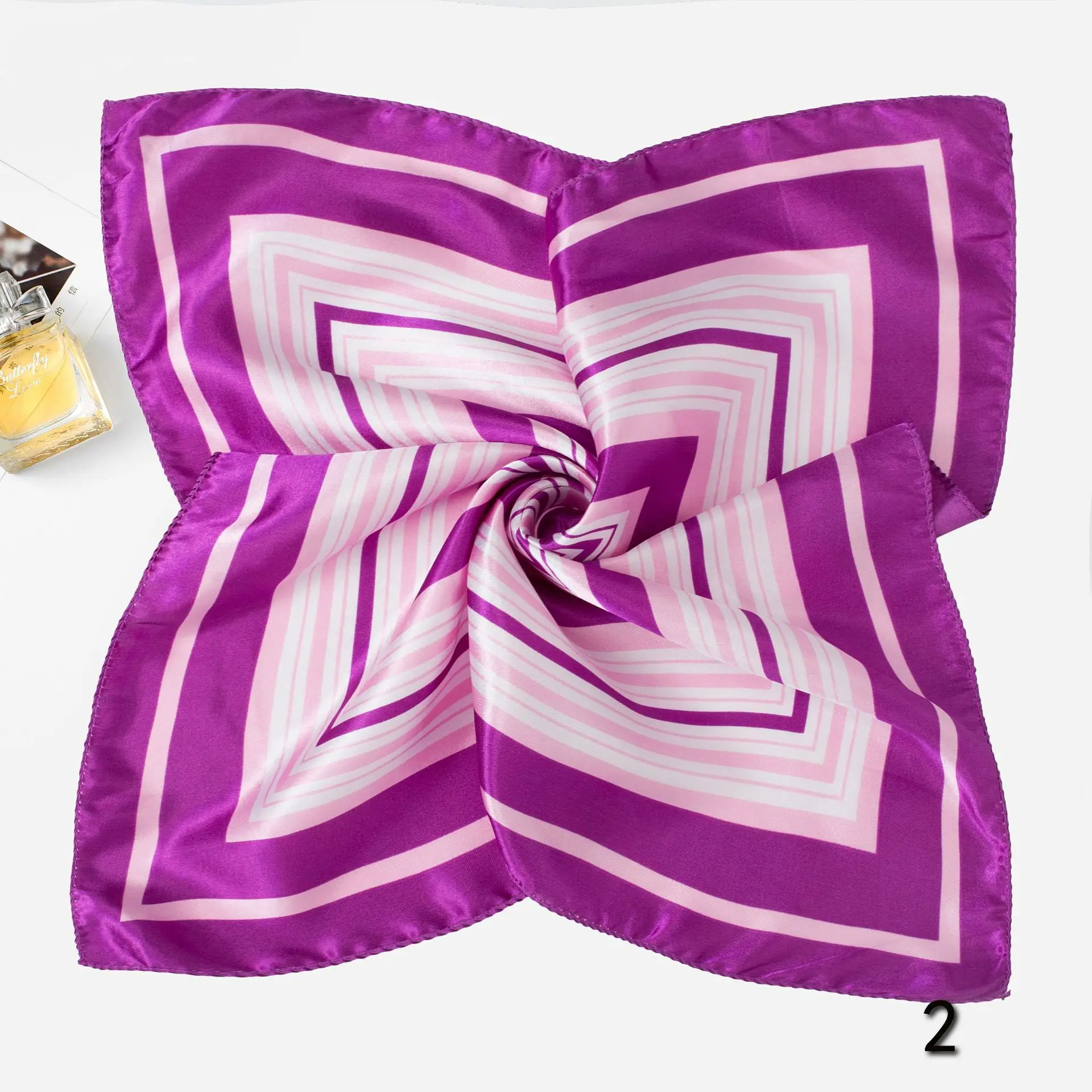 Шарф женский шелковый с принтом Квадратный маленький шейный платок декоративные