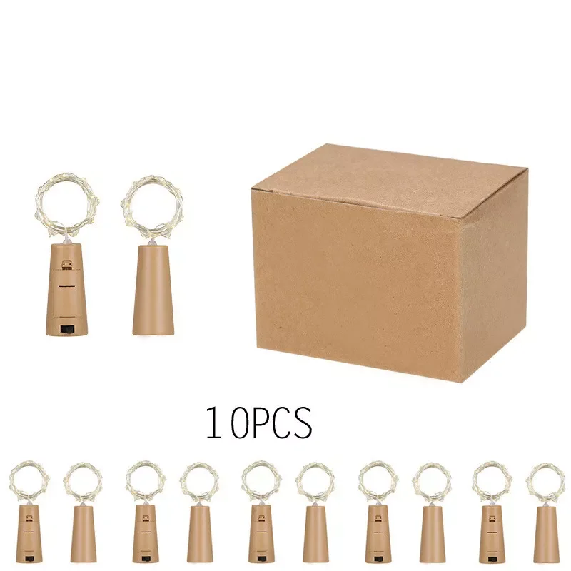 

Battery Powered Garland Wine Bottle Lights with Cork Copper Wire Colorful Fairy Lights String for Party Wedding Decor