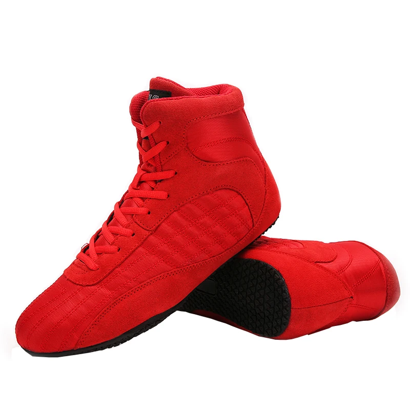 Professional Weightlifting Squat Shoes Ankle Supporting Men Boxing Shoes Gym Training Fighting Boots Breathable Upper Sneakers