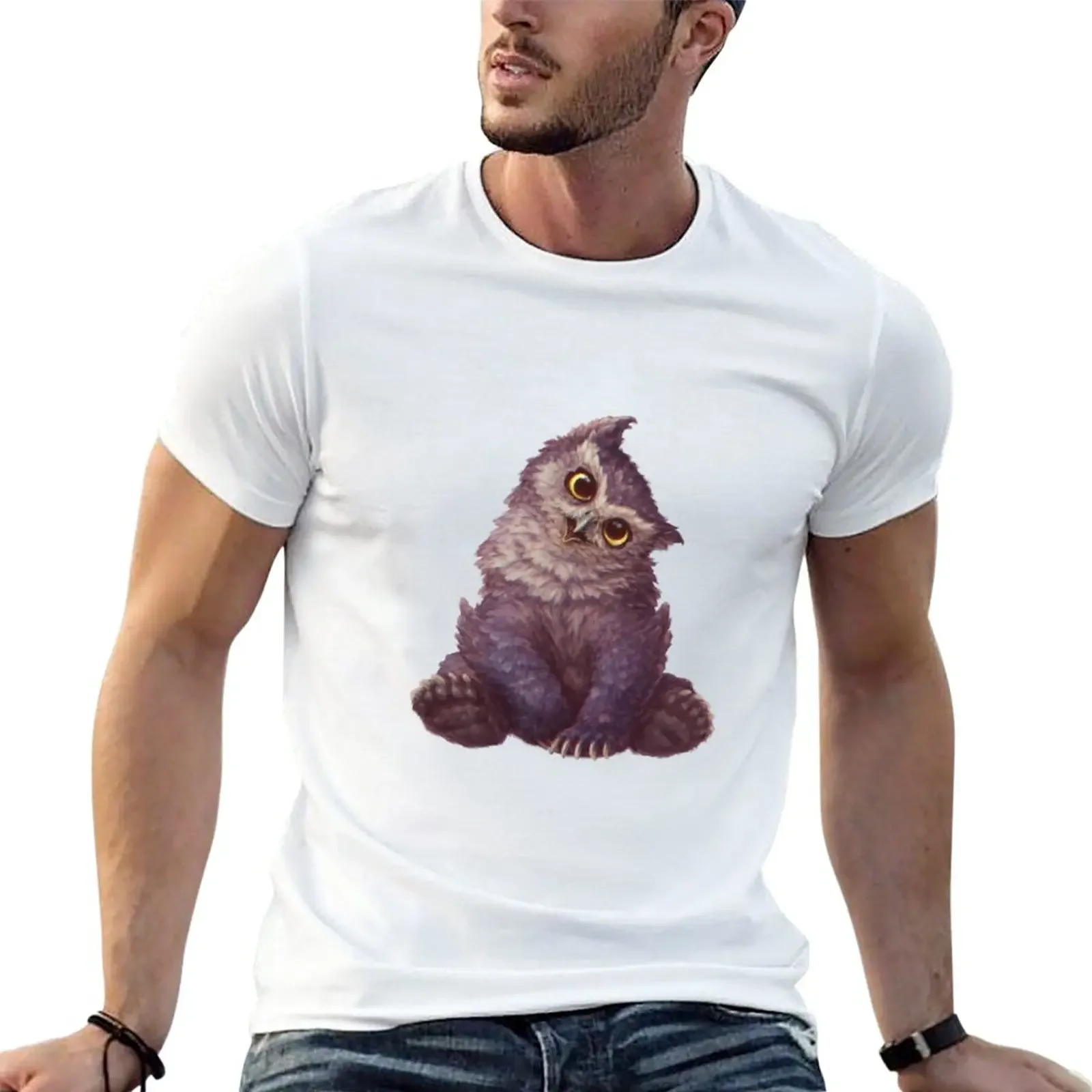 Новая футболка Owlbear Cub с животным принтом для мальчиков мальчика большого размера