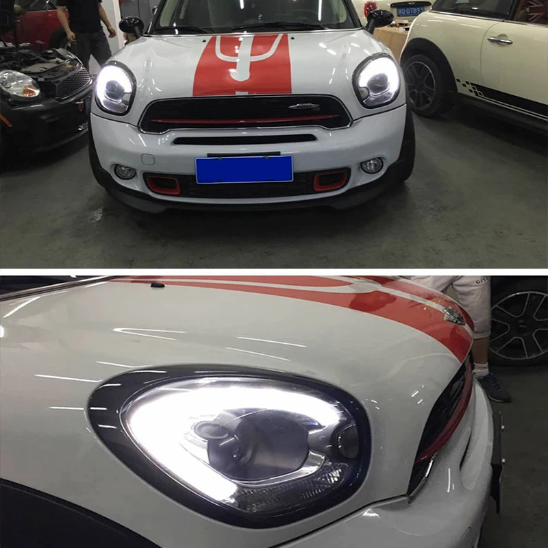 Фото 2 штуки светодиодных фар для BMW Mini Countryman R60, передние фары в сборе, 2010-2016 гг., с дневными ходовыми огнями LED №5