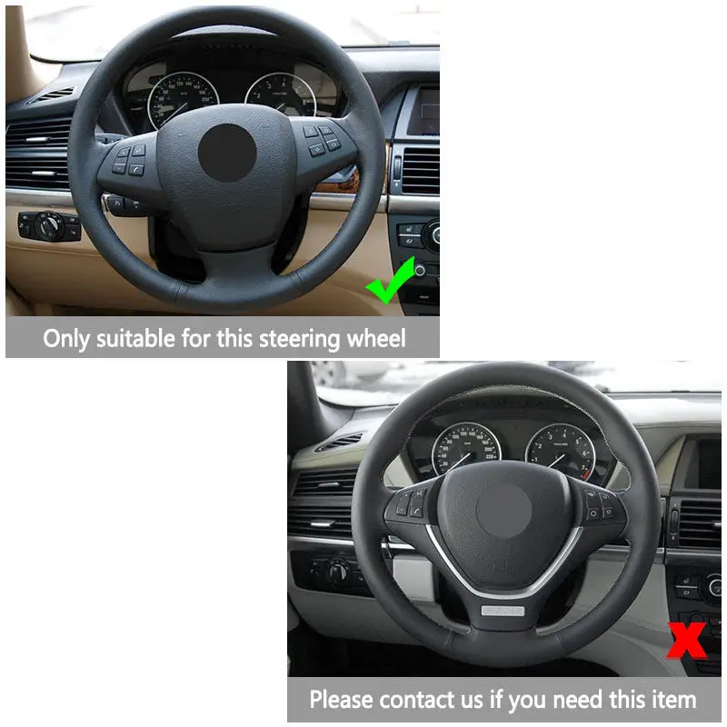 Для BMW X5 E70 2007 2008 2009 2010 2011, перфорированная кожа, прошитый вручную салон автомобиля, чехол на руль, защитная накладка (art.: 3920cf2e1eb02) - 3920cf2e1eb02