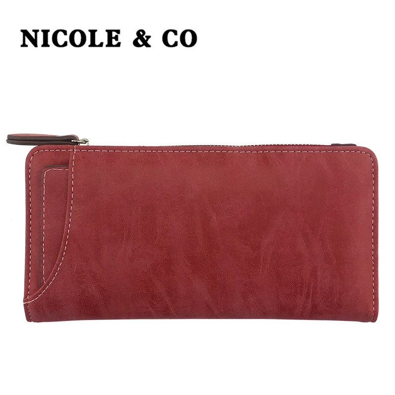 

Женские кошельки NICOLE & CONEW из искусственной кожи, длинная стильная визитница, кошелек для женщин, модная сумка для id
