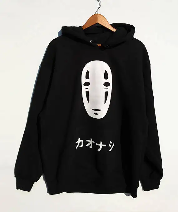 Sweatshirts No Face Men Hoodie Spirited Away Sweatshirt Anime Harajuku Unisex Black Tumblr Casual Jumper Grunge Tops