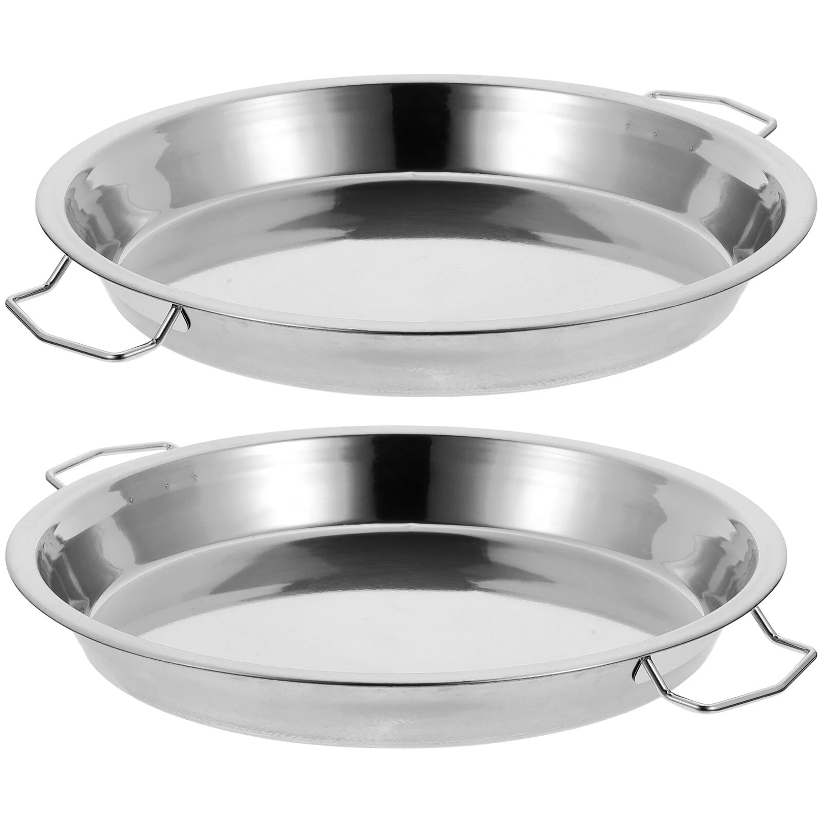 

2 Pcs Camping Pans Service Board Cold Noodle Plate Steamed Rice Stainless Steel Dish Pot Cooking Utensil