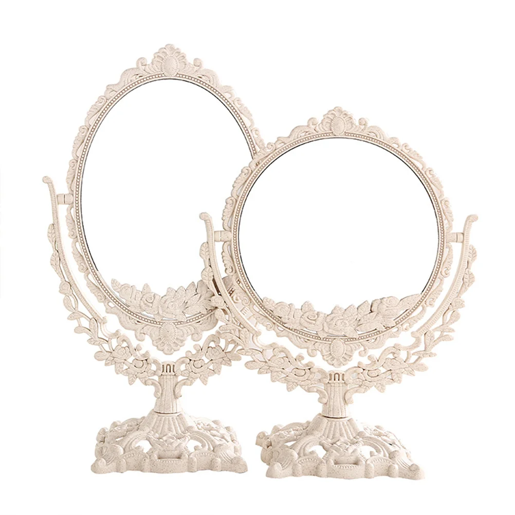 

Oval Mirror Dresser Mirror Oval Vanity Mirror Double Side Table Mirror Vanity Mirror Desk Swivel Mirror Desktop Double Mirror