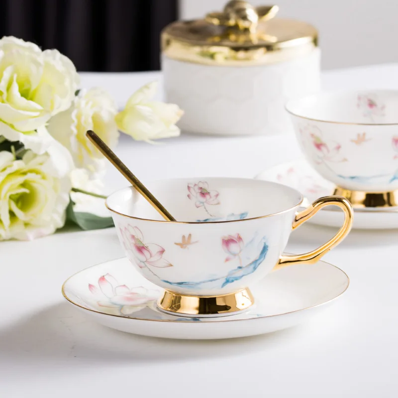 

Роскошная керамическая кофейная чашка в скандинавском стиле, милый Британский чайный сервиз для послеобеденного эспрессо, тазцин, кофейна...