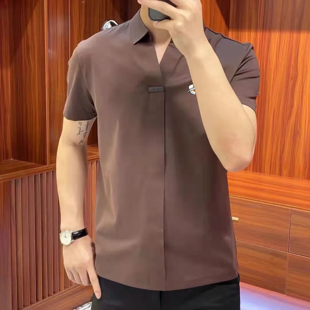 Men's New Summer Golf T-shirt Men's High Quality Polo Neck Short Sleeve Breathable Quick Drying T-shirt Business Edition Top