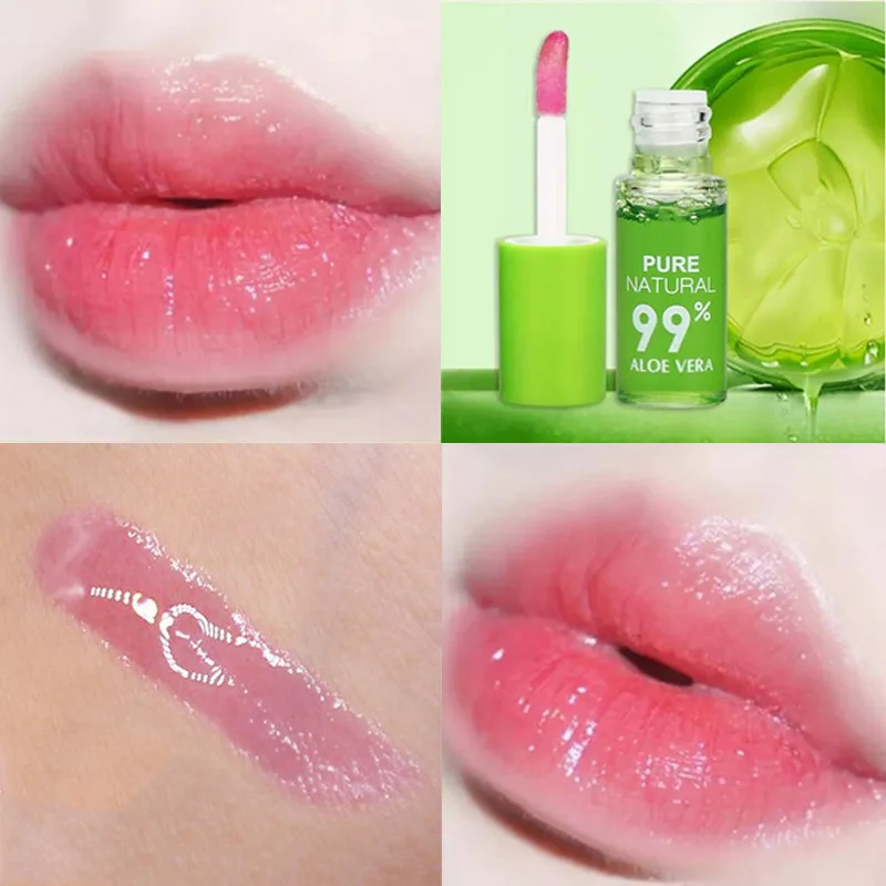 

Color Changing Aloe Essence Lip Gloss Long Lasting Waterproof Moisturizing Portable Lipstick Nourish Lips Care Cosmetic 1PCS