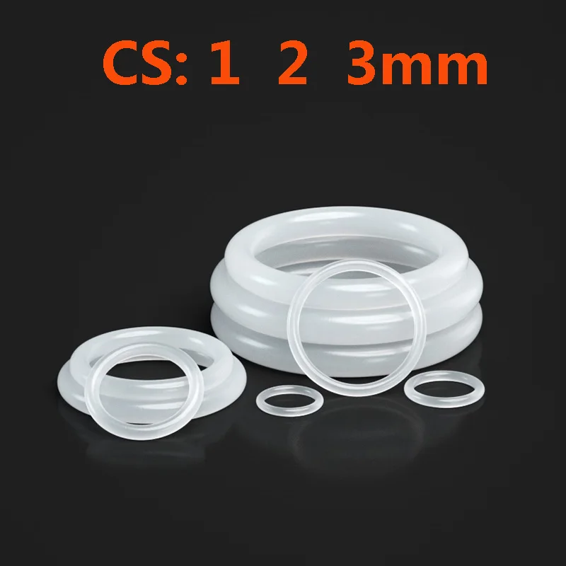Thickness 1 2 3mm OD 3-60mm VMQ White Silicone O Ring Gasket Food Grade Rubber Insulate Round O Shape Seal o-Ring Silicone Rings