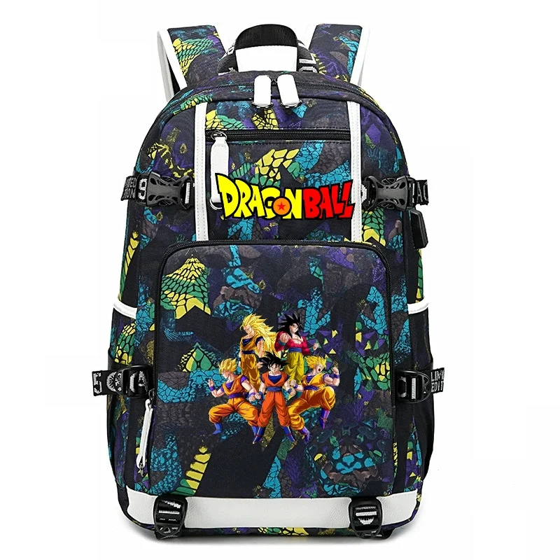Рюкзак в стиле аниме DRAGON BALL, камуфляжный, с USB-портом, для ноутбука, школьный, для путешествий, для активного отдыха, для походов, повседневный, Mochias (art.: 3920d9384abcf) - 3920d9384abcf