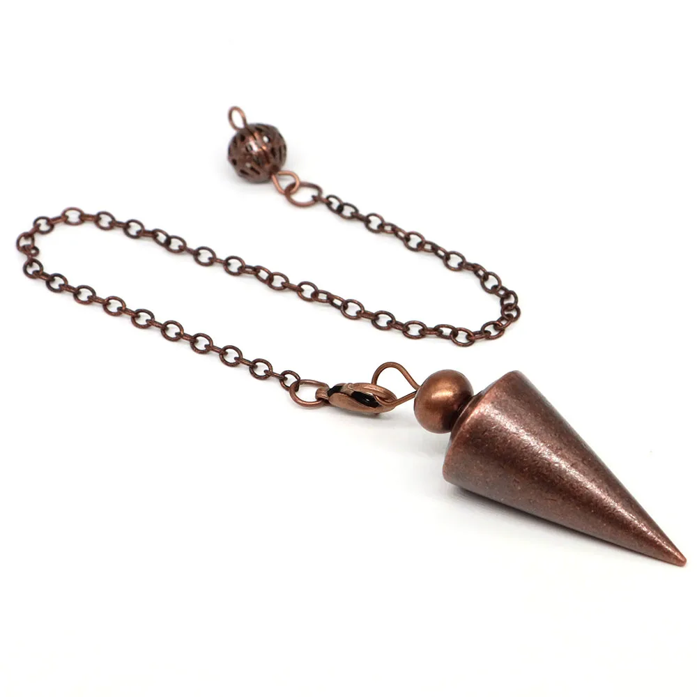 Металлический маятник для гадания подвески спиральный маленький конус медные